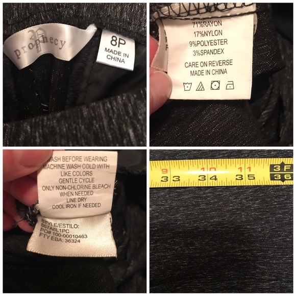 Prophecy Straight Leg Charcoal Dress Pants- 8P - Picture 6 of 6